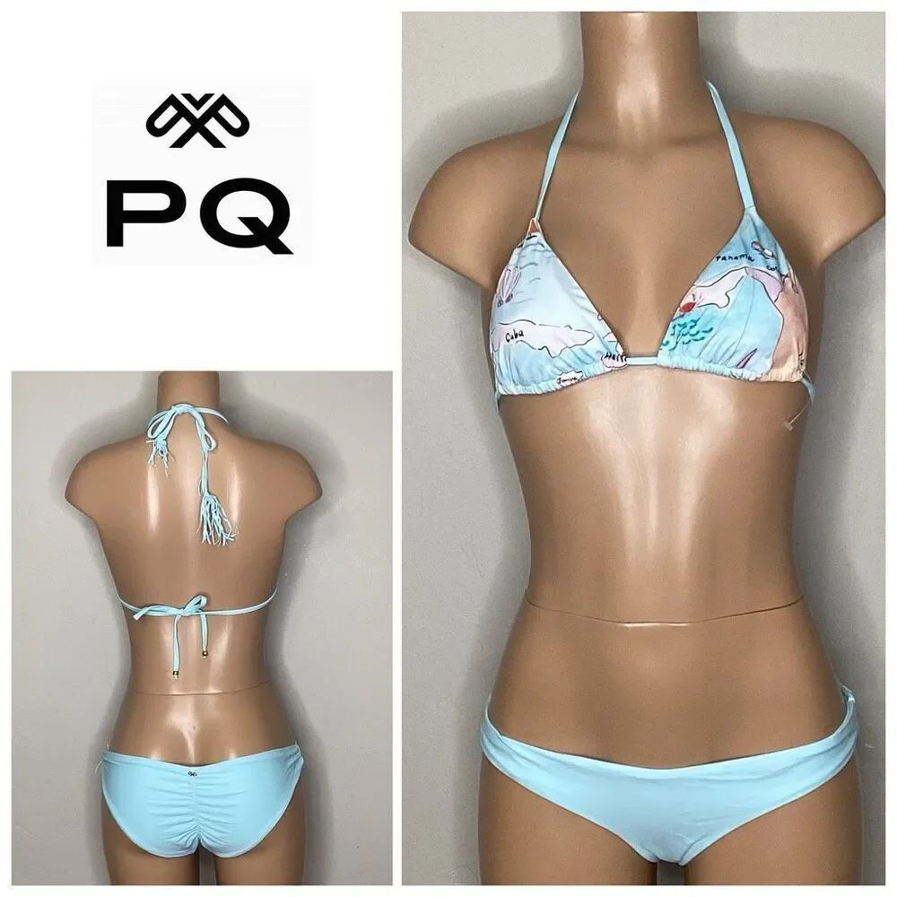 New. Pilyq island blue bikini. S-top/L-bottom. Retails $149